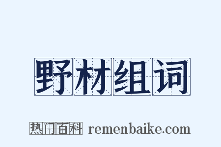 野材组词是什么意思的图片